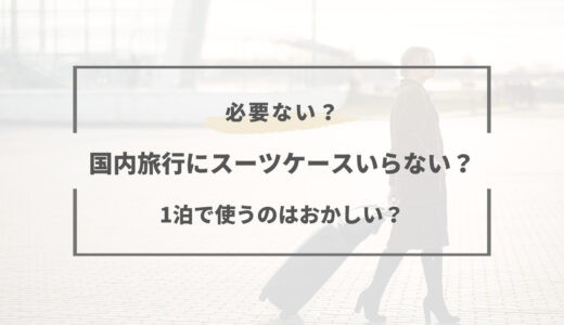 国内旅行にスーツケースいらない？1泊で使うのはおかしい？